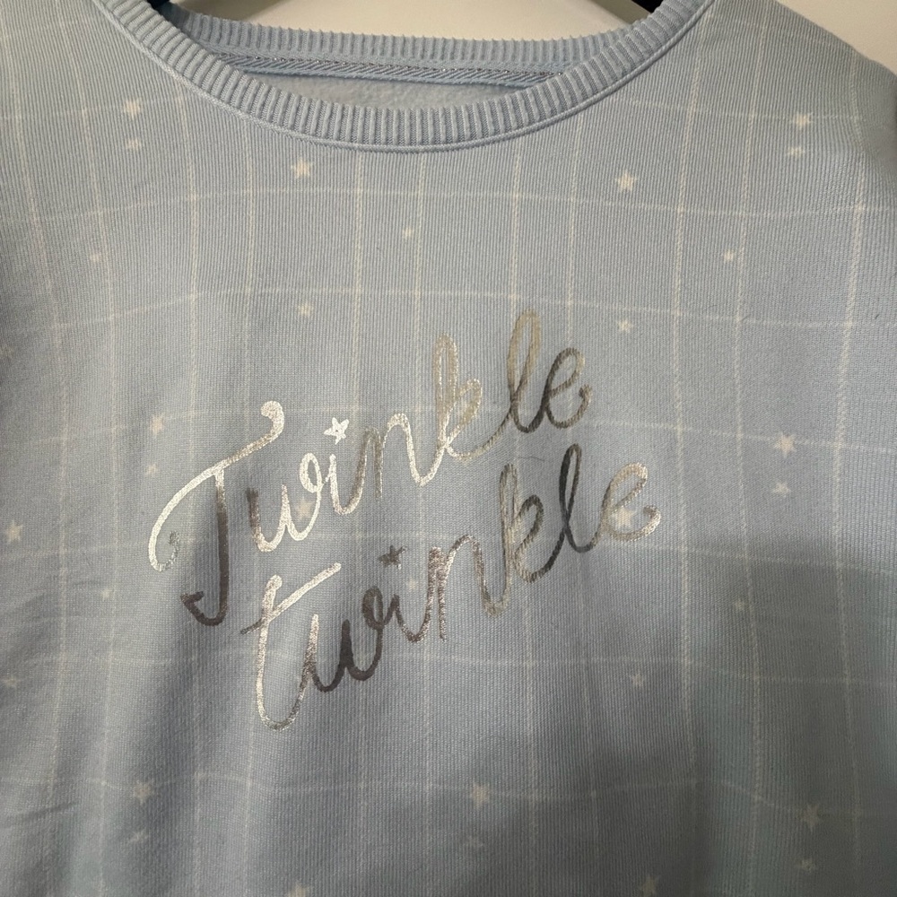LC Lauren Conrad Twinkle Twinkle Pajamas Joggers White and Blue Size XL - Picture 2 of 11